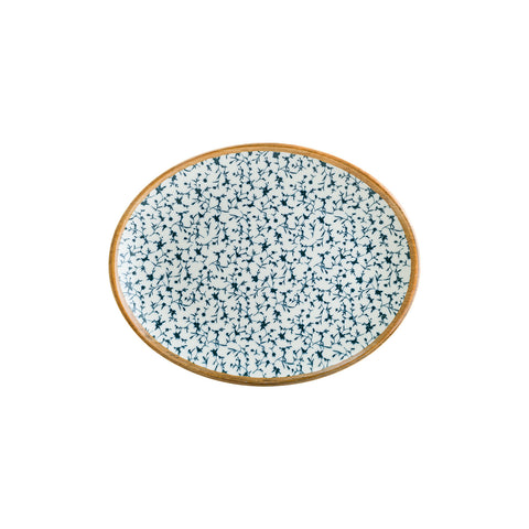 Bonna China Calif 12.25" x 9.5" x h:1" Oval Decorated Porcelain Platter