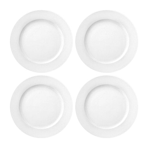 Porcelain Delta dia.8.75" Round White Porcelain Plate (Set of 4)