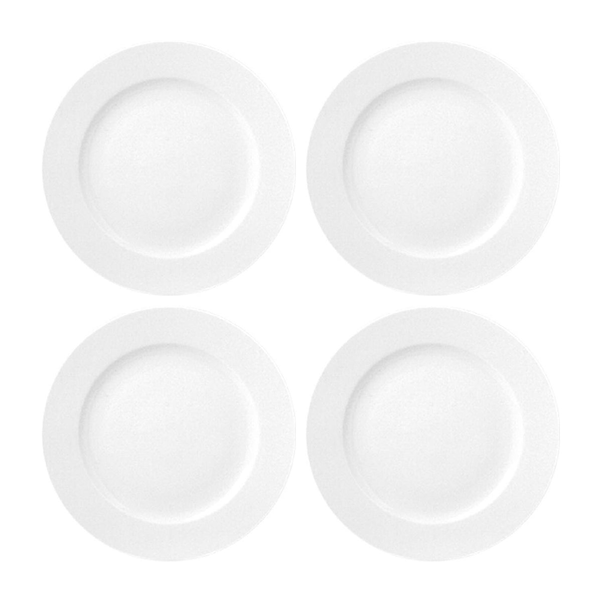 Porcelain Delta dia.9.5" Round White Porcelain Plate (Set of 4)