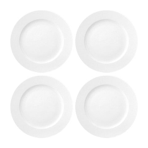 Porcelain Delta dia.9.5" Round White Porcelain Plate (Set of 4)