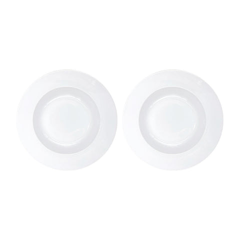 Porcelain Delta dia.11.75" h:2" 24 oz. Round White Porcelain Bowl (Set of 2)