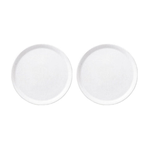 Porcelain Delta dia.12.5" Round White Porcelain Plate (Set of 2)