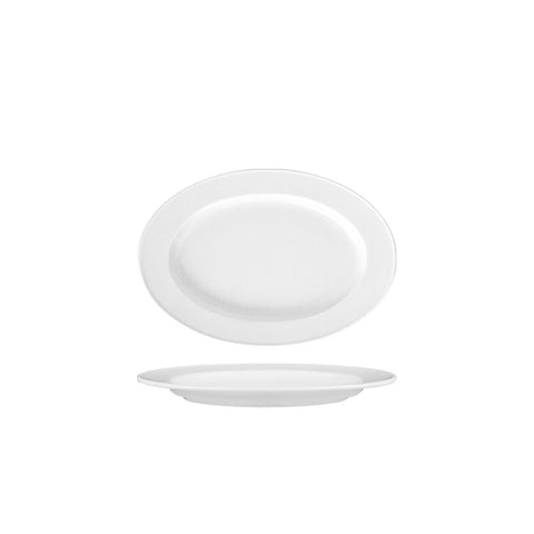 Delta 9.5" x 6.75" x h:1" Oval White Porcelain Platter