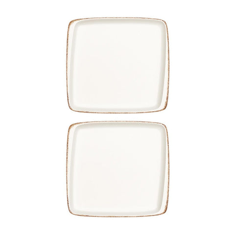 Bonna China Vintage 8.5" x 8"  Square Decorated Porcelain Plate (Set of 2)