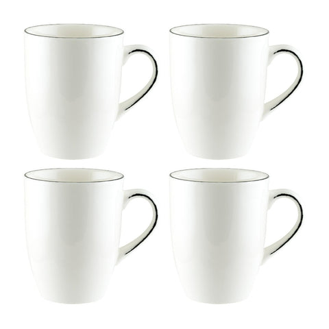 Bonna China Cora dia.3.25" h:4.25" 11 oz. Round Decorated Porcelain Mug (Set of 4)
