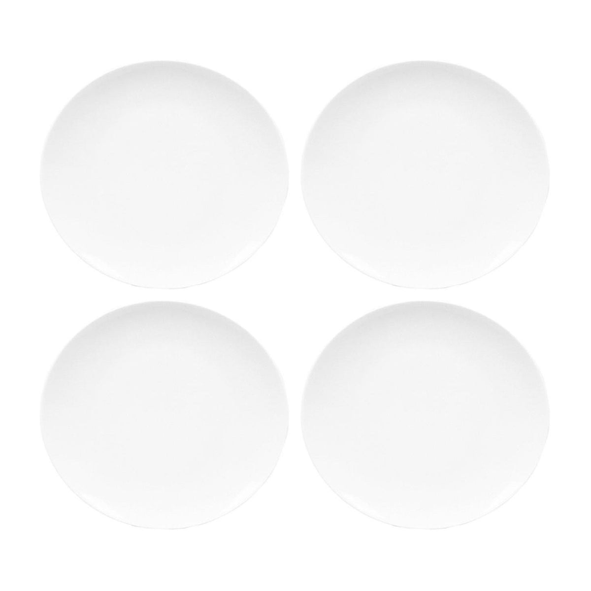 Porcelain Elips 6.25" x 5.5" Oval White Porcelain Plate (Set of 4)