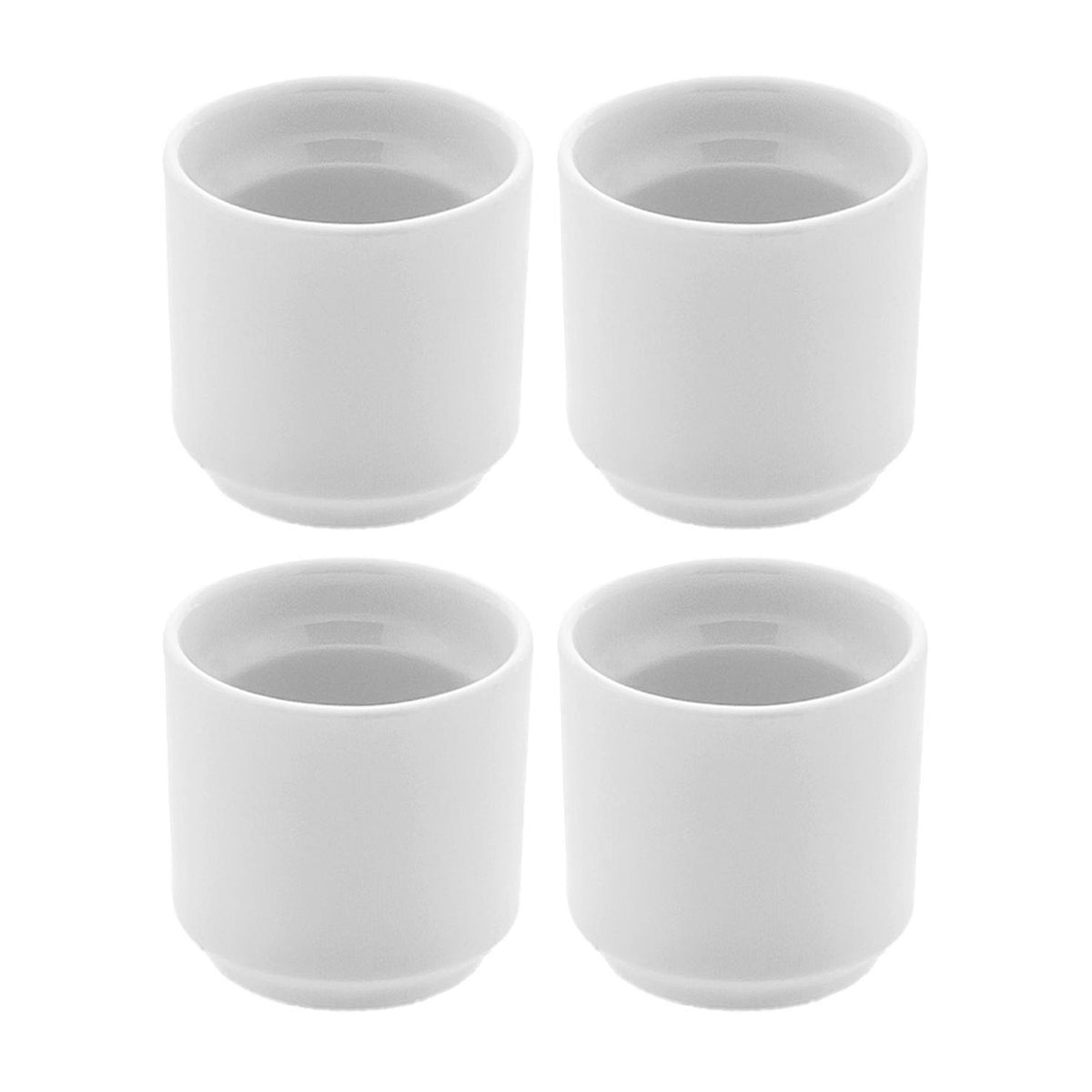 Round White Porcelain Cup Delta-Coupe dia.2" h:2" (Set of 4)