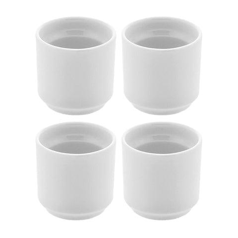 Round White Porcelain Cup Delta-Coupe dia.2" h:2" (Set of 4)