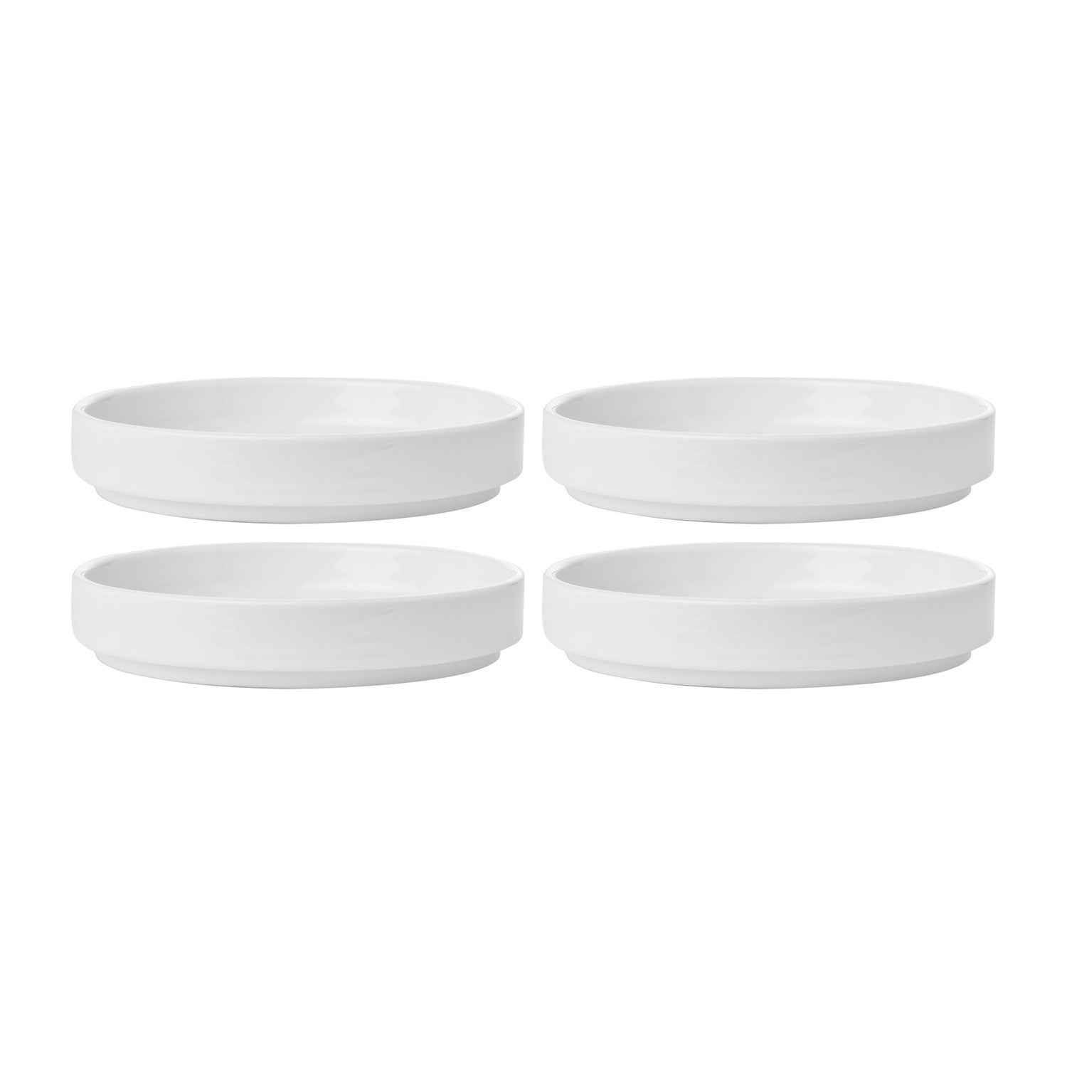 Delta-Coupe dia.4.75" Round White Porcelain Plate (Set of 4)