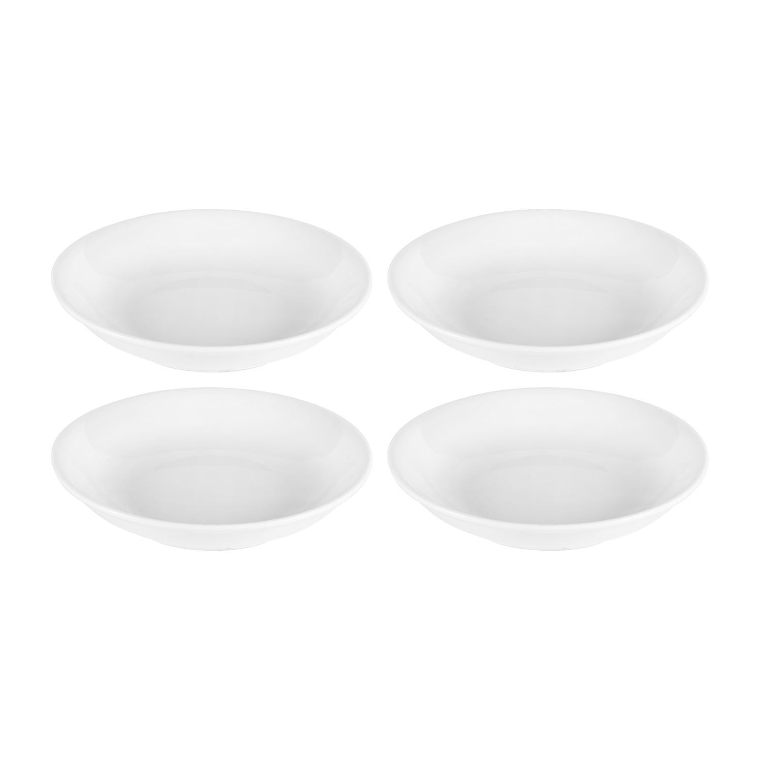 Delta-Coupe Round White Porcelain Deep Plate  dia.8" h:1.5" 18 oz. (Set of 4)