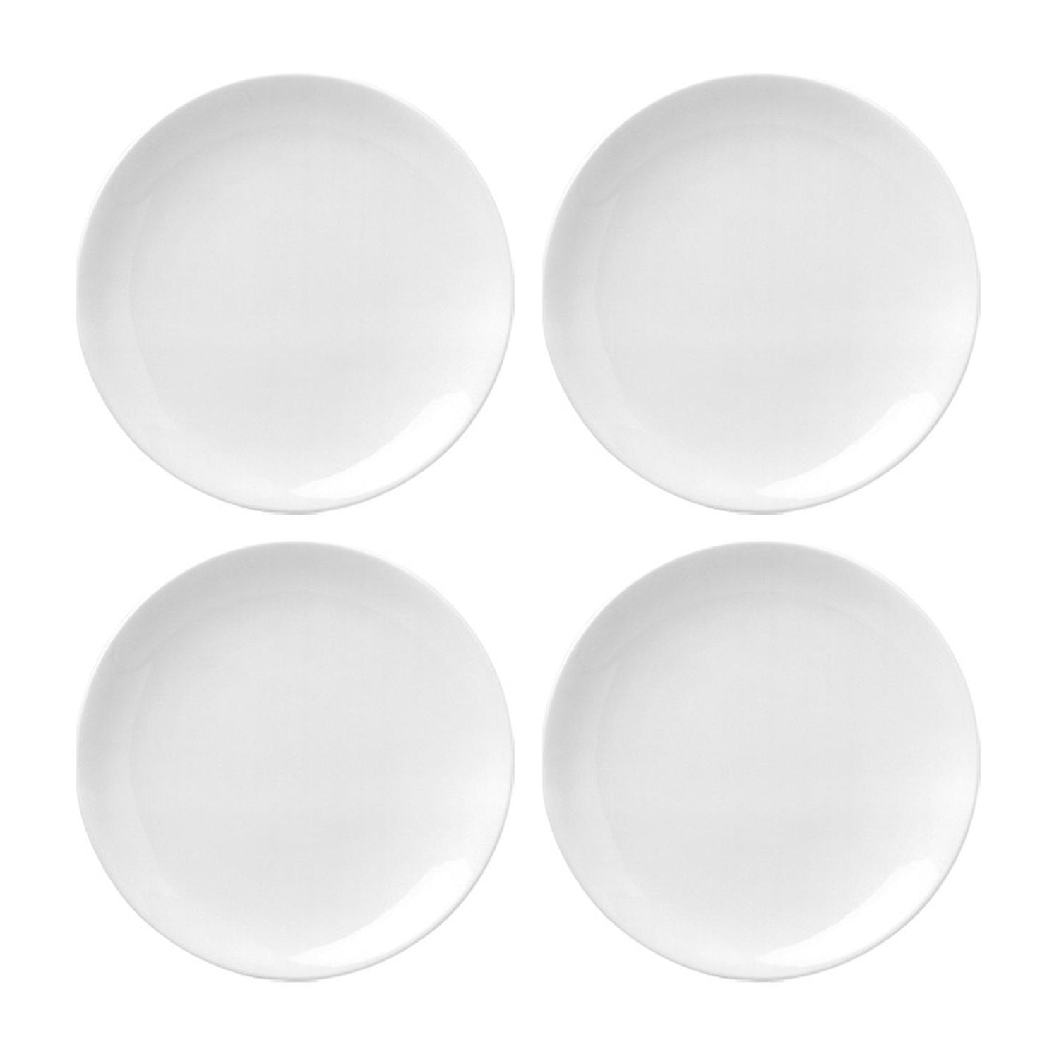 Porcelain Delta-Coupe dia.9.75" Round White Porcelain Plate (Set of 4)