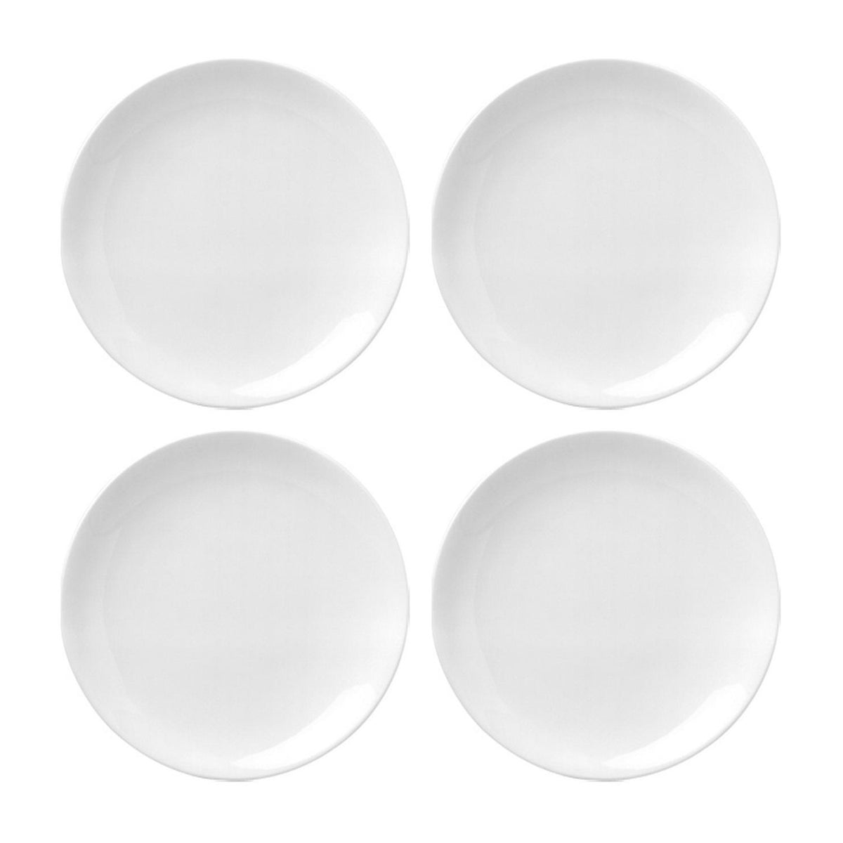 Porcelain Delta-Coupe dia.9.75" Round White Porcelain Plate (Set of 4)