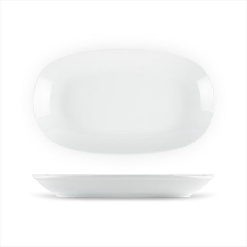Delta-Coupe 13.5" x 7.5" x h:1.5" Oval White Porcelain Platter (1 each)