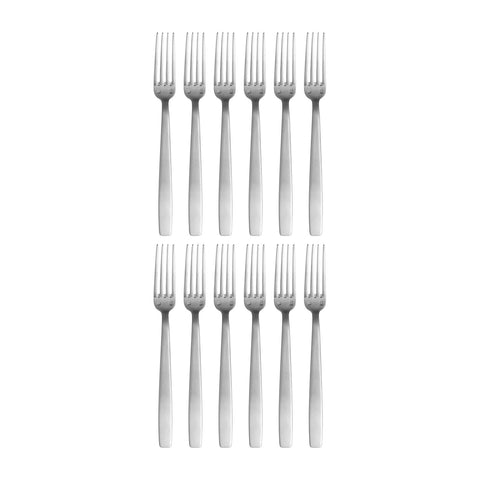 Astoria 7.5"  Silver Brushed Stainless Steel Dessert Fork 18/10 (Set of 12)
