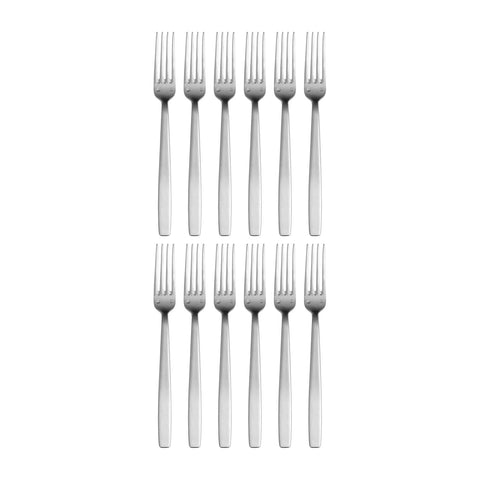 Astoria 8.5"  Silver Brushed Stainless Steel Dinner Fork 18/10 (Set of 12)