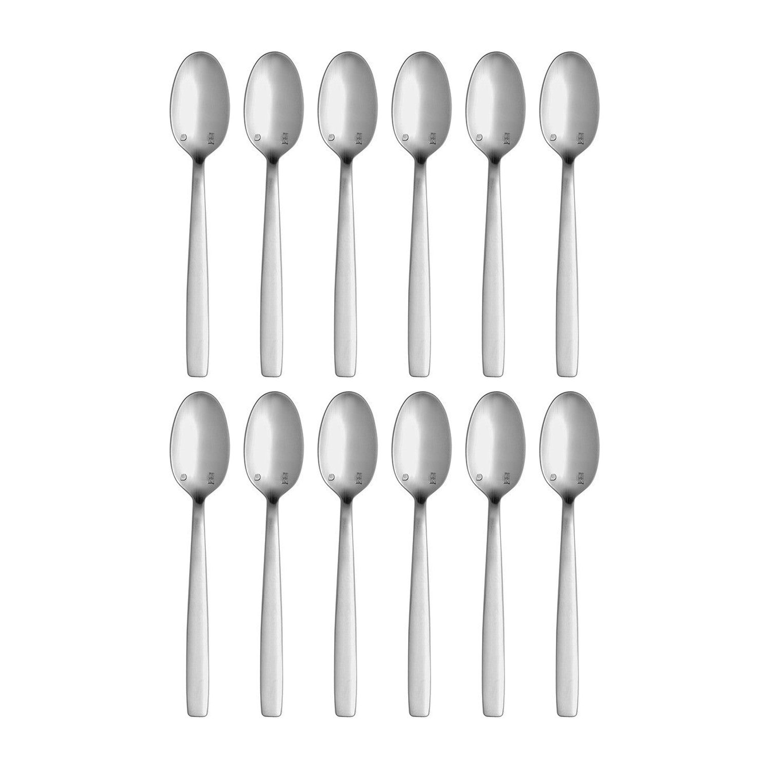 Astoria 4.25"  Silver Brushed Stainless Steel A.D. Coffee Spoon 18/10 (Set of 12)