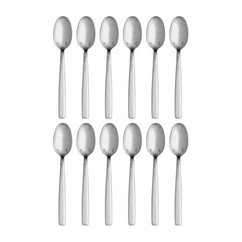 Astoria 4.25"  Silver Brushed Stainless Steel A.D. Coffee Spoon 18/10 (Set of 12)
