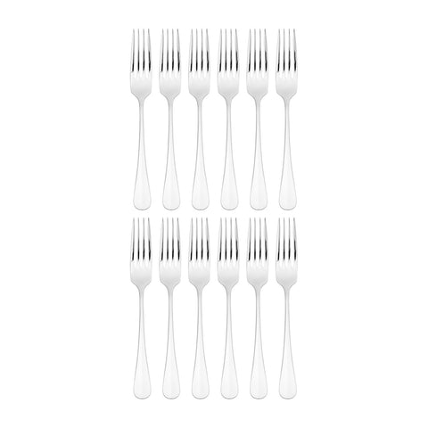 Baguette 8.25"  Silver Stainless Steel Dinner Fork 18/10 (Set of 12)
