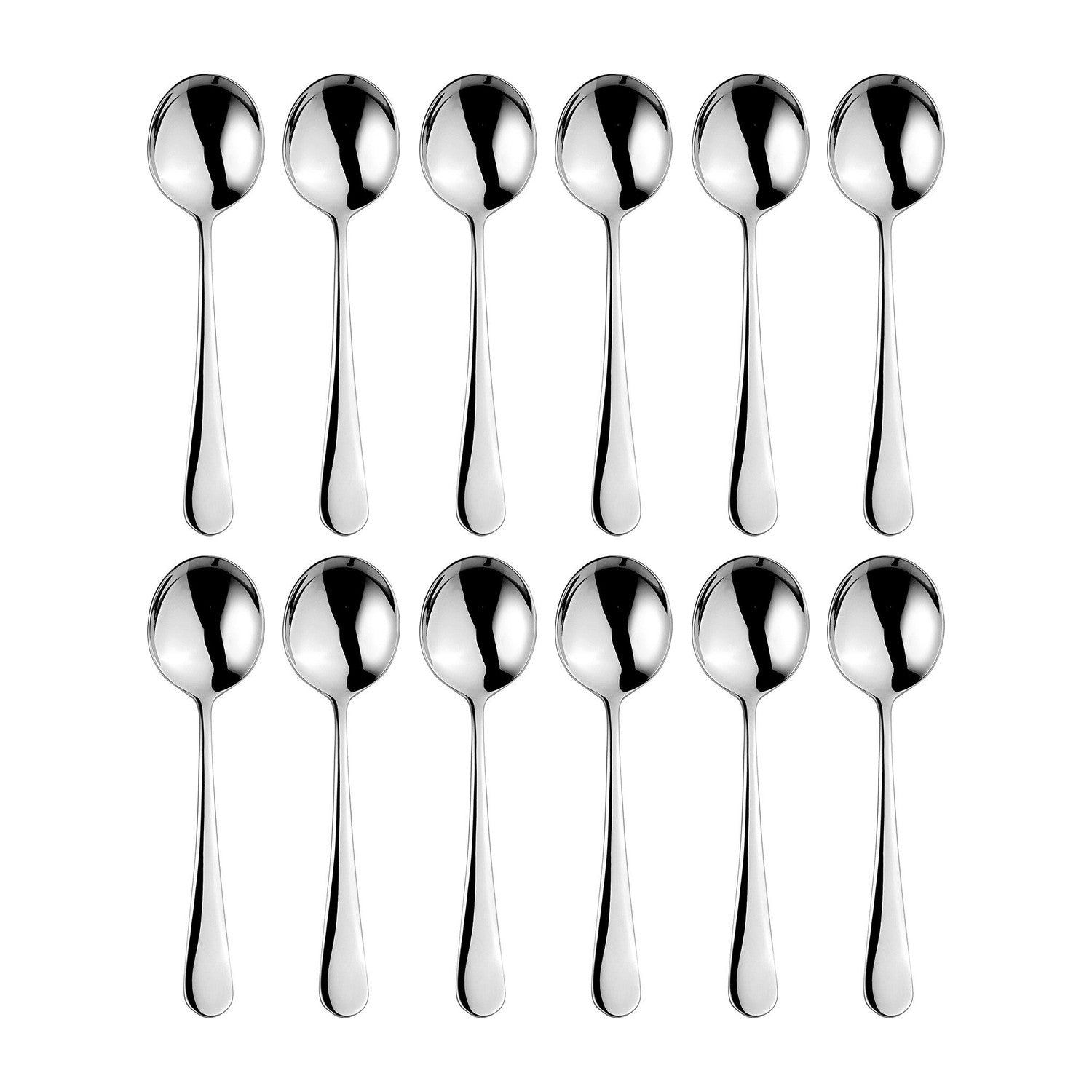 Arcade 6.75"  Silver Stainless Steel Soup/Bouillon Spoon 18/10 (Set of 12)