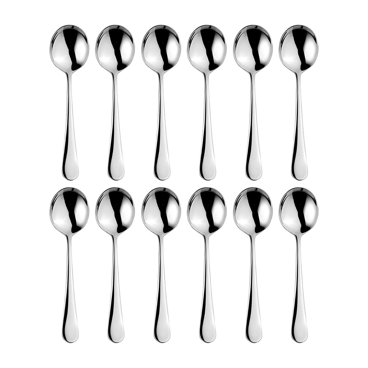 Arcade 6.75"  Silver Stainless Steel Soup/Bouillon Spoon 18/10 (Set of 12)
