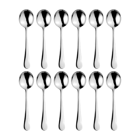 Arcade 6.75"  Silver Stainless Steel Soup/Bouillon Spoon 18/10 (Set of 12)