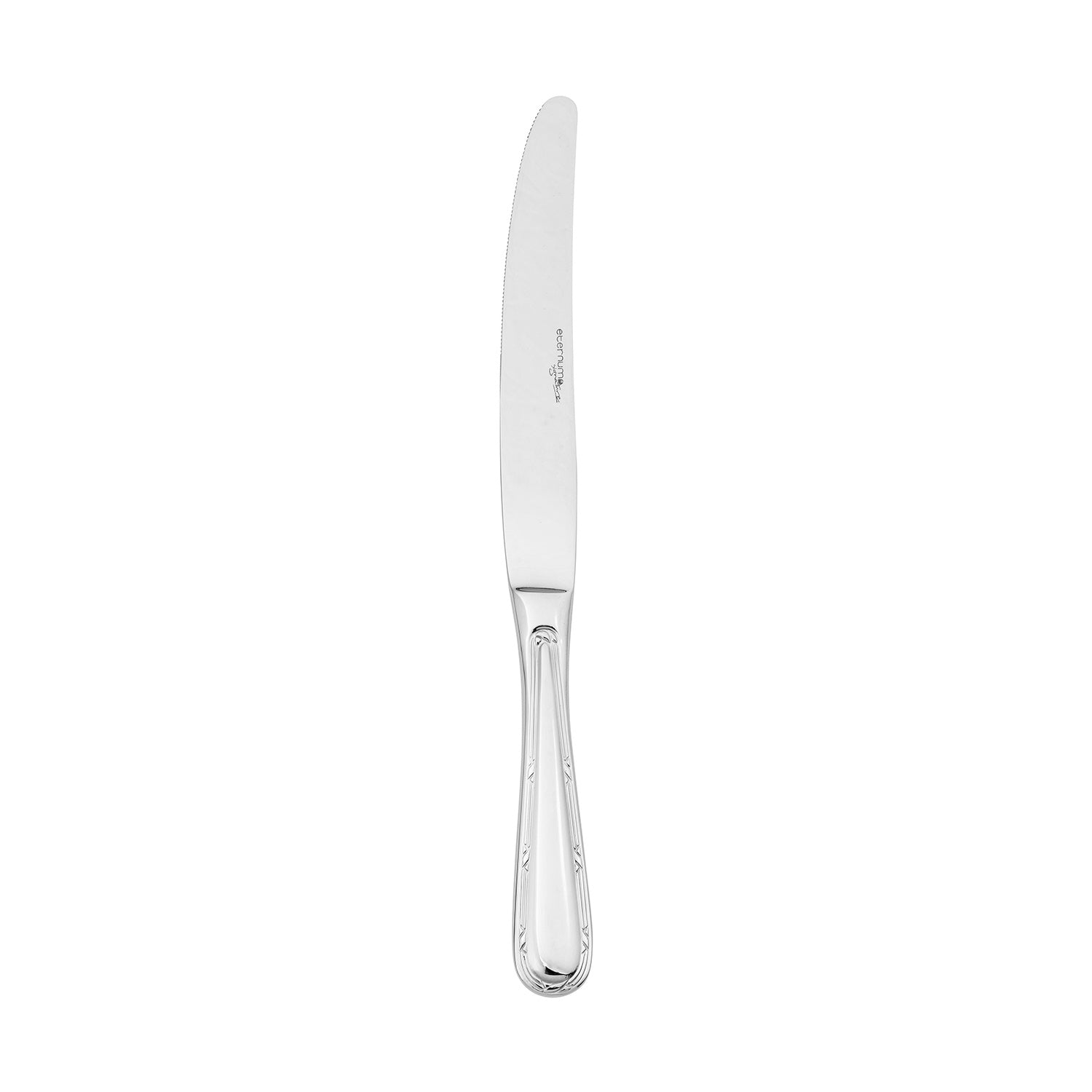 Flatware Ruban 9.75"  Silver Stainless Steel Dinner Knife Mono 18/10 (Set of 12)