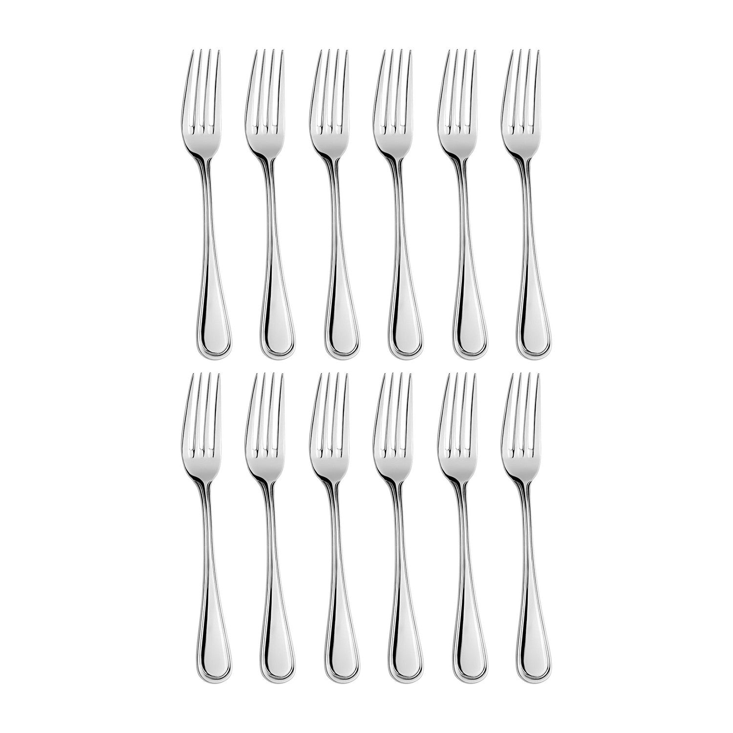 Anser 8.25"  Silver Stainless Steel Dinner Fork 18/10 (Set of 12)