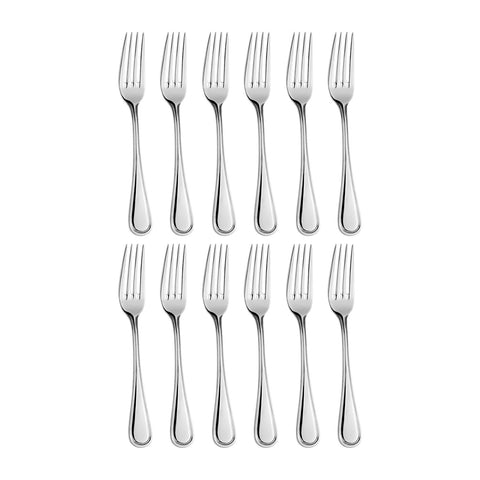 Anser 8.25"  Silver Stainless Steel Dinner Fork 18/10 (Set of 12)