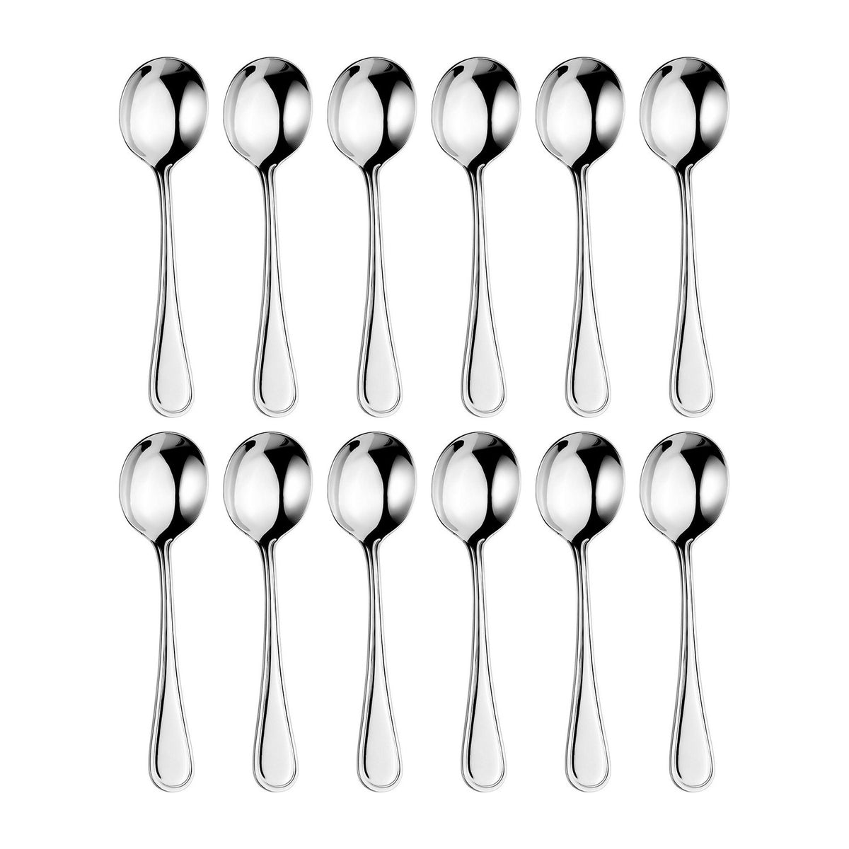Anser 6.75"  Silver Stainless Steel Soup/Bouillon Spoon 18/10 (Set of 12)