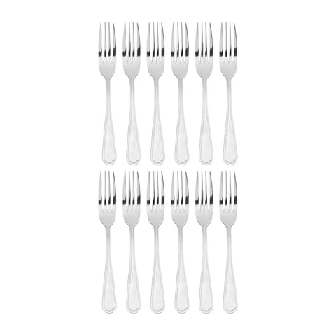 Ingres 7.25"  Silver Stainless Steel Dessert Fork 18/0 (Set of 12)