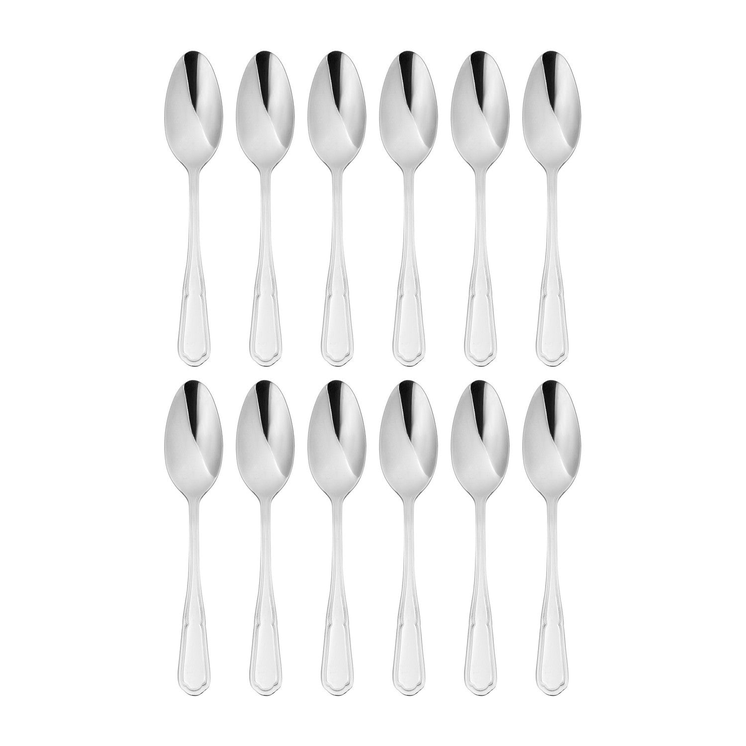 Ingres 7.25"  Silver Stainless Steel Dessert/Soup Spoon 18/0 (Set of 12)
