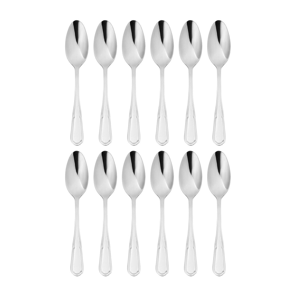 Ingres 7.25"  Silver Stainless Steel Dessert/Soup Spoon 18/0 (Set of 12)