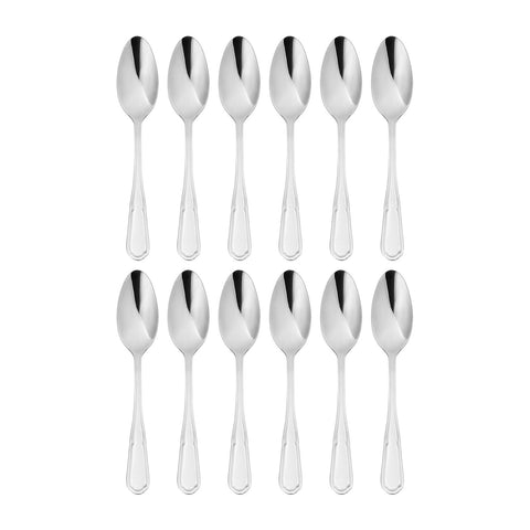 Ingres 7.25"  Silver Stainless Steel Dessert/Soup Spoon 18/0 (Set of 12)