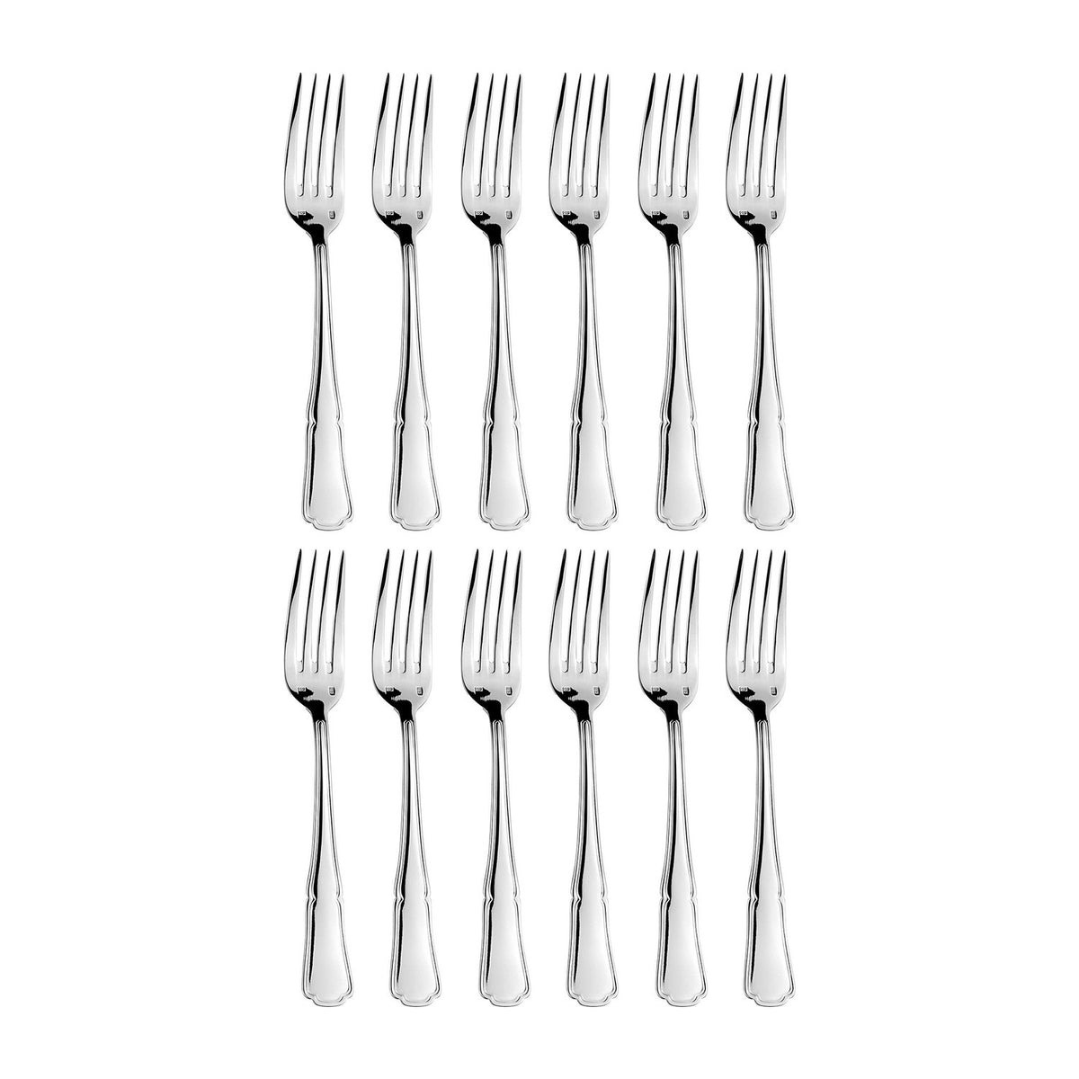 Contour 7.25"  Silver Stainless Steel Dessert Fork 18/10 (Set of 12)