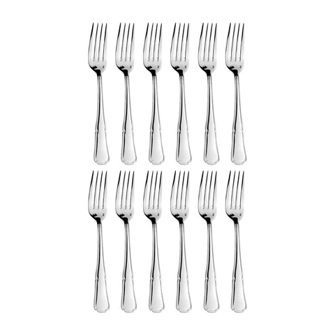 Contour 7.25"  Silver Stainless Steel Dessert Fork 18/10 (Set of 12)