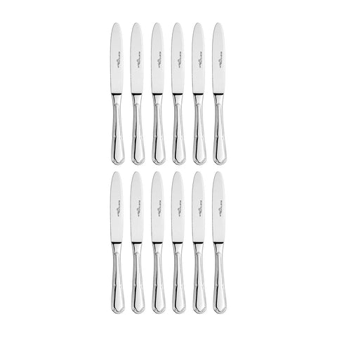 Contour 6.25"  Silver Stainless Steel Butter/Fruit Knife 18/10 (Set of 12)