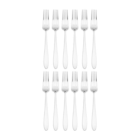 Anzo 8.25"  Silver Stainless Steel Dinner Fork 18/10 (Set of 12)