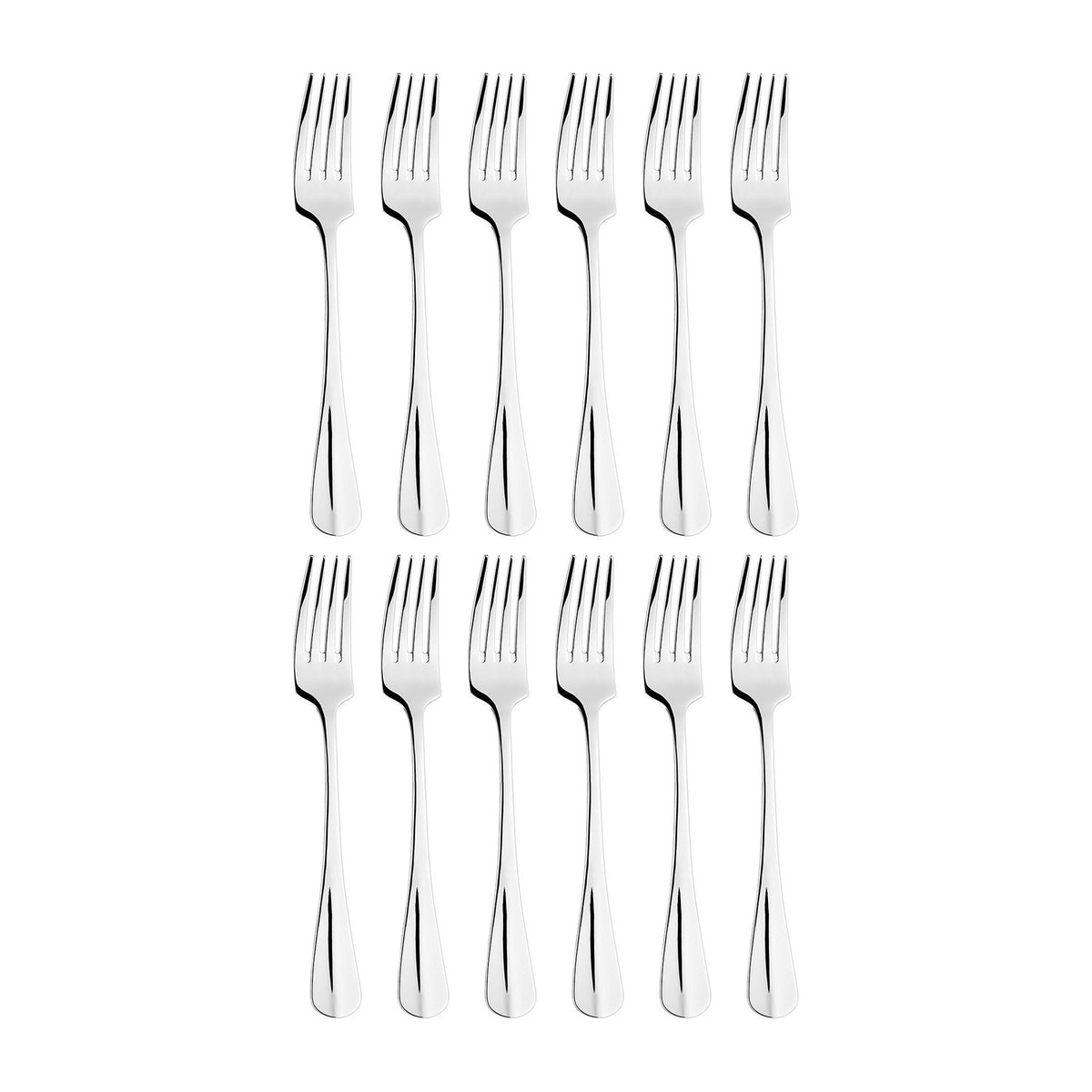 Baguette LM 7.25"  Silver Stainless Steel Dessert Fork 18/10 (Set of 12)