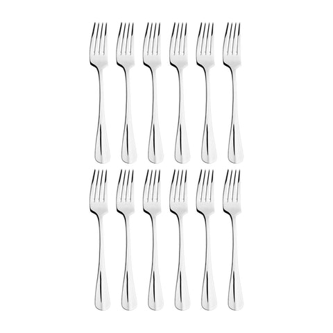 Baguette LM 7.25"  Silver Stainless Steel Dessert Fork 18/10 (Set of 12)