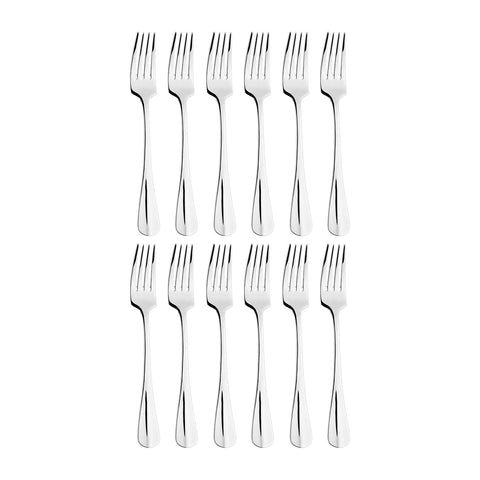 Baguette LM 8.25"  Silver Stainless Steel Dinner Fork 18/10 (Set of 12)