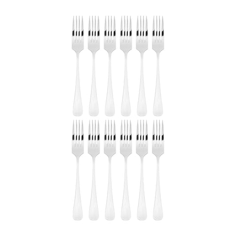Eco Baguette 8.25"  Silver Stainless Steel Dinner Fork 18/0 (Set of 12)