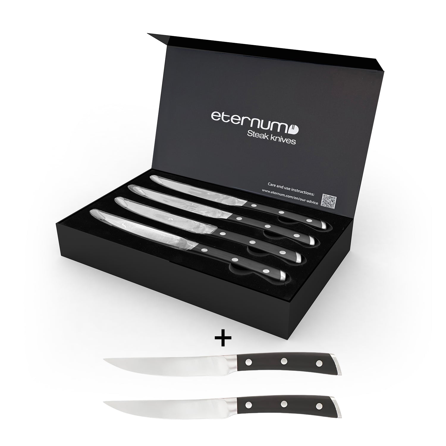 Flatware Accessories 9.25"  Silver Stainless Steel Steak Knife (Set of 6)