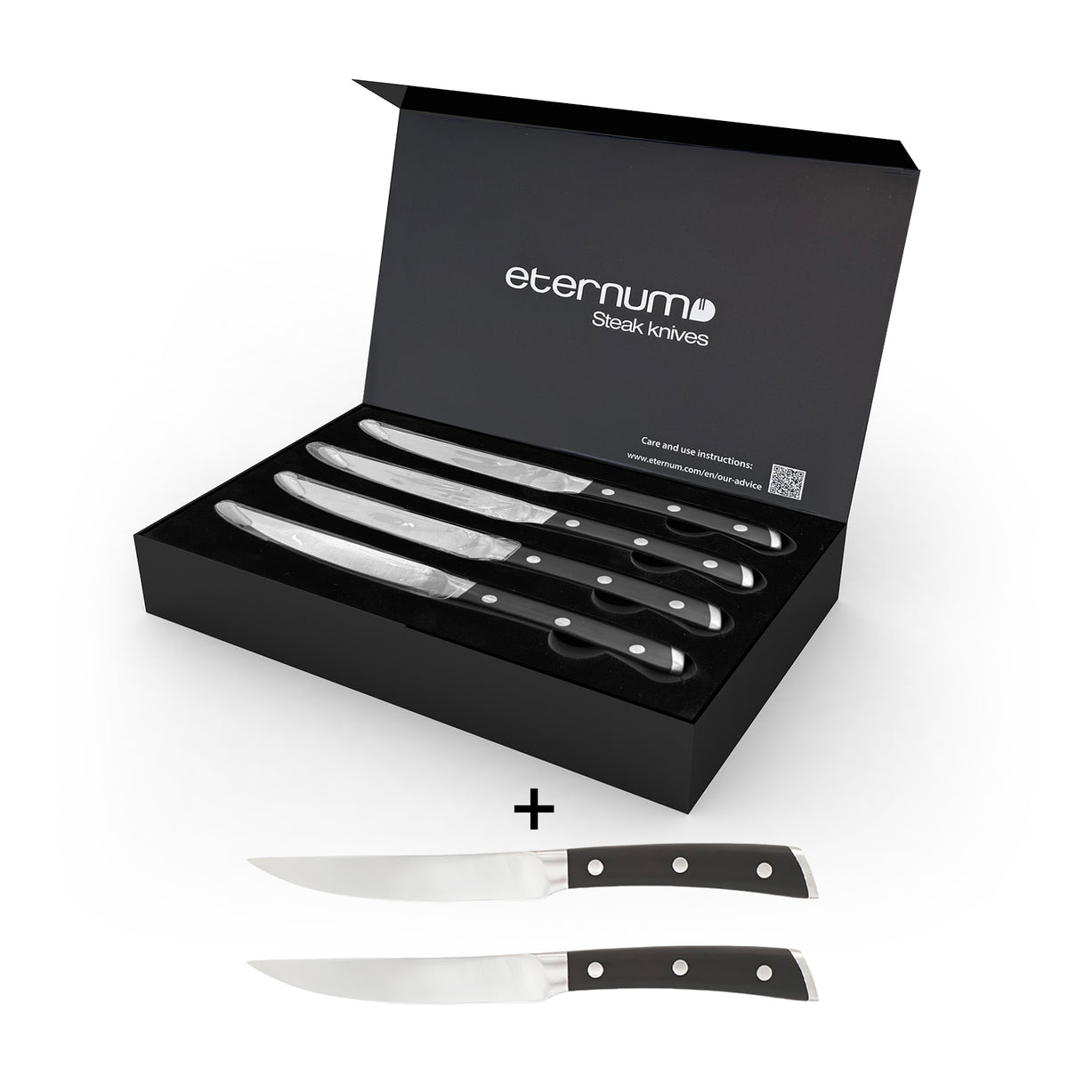 Flatware Accessories 9.25"  Silver Stainless Steel Steak Knife (Set of 6)