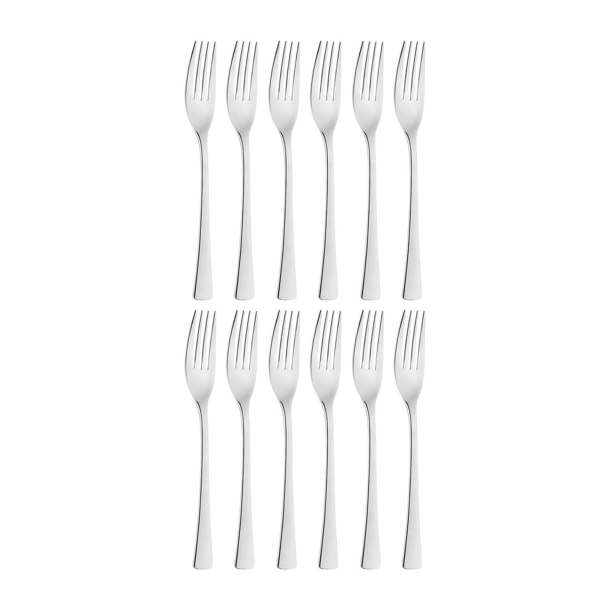 Curve 7.5"  Silver Stainless Steel Dessert Fork 18/10 (Set of 12)