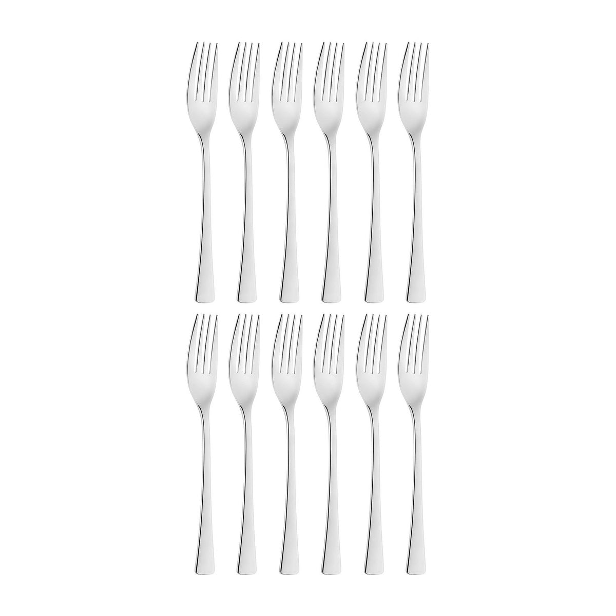 Curve 7.75"  Silver Stainless Steel Dinner Fork 18/0 8 (Set of 12)
