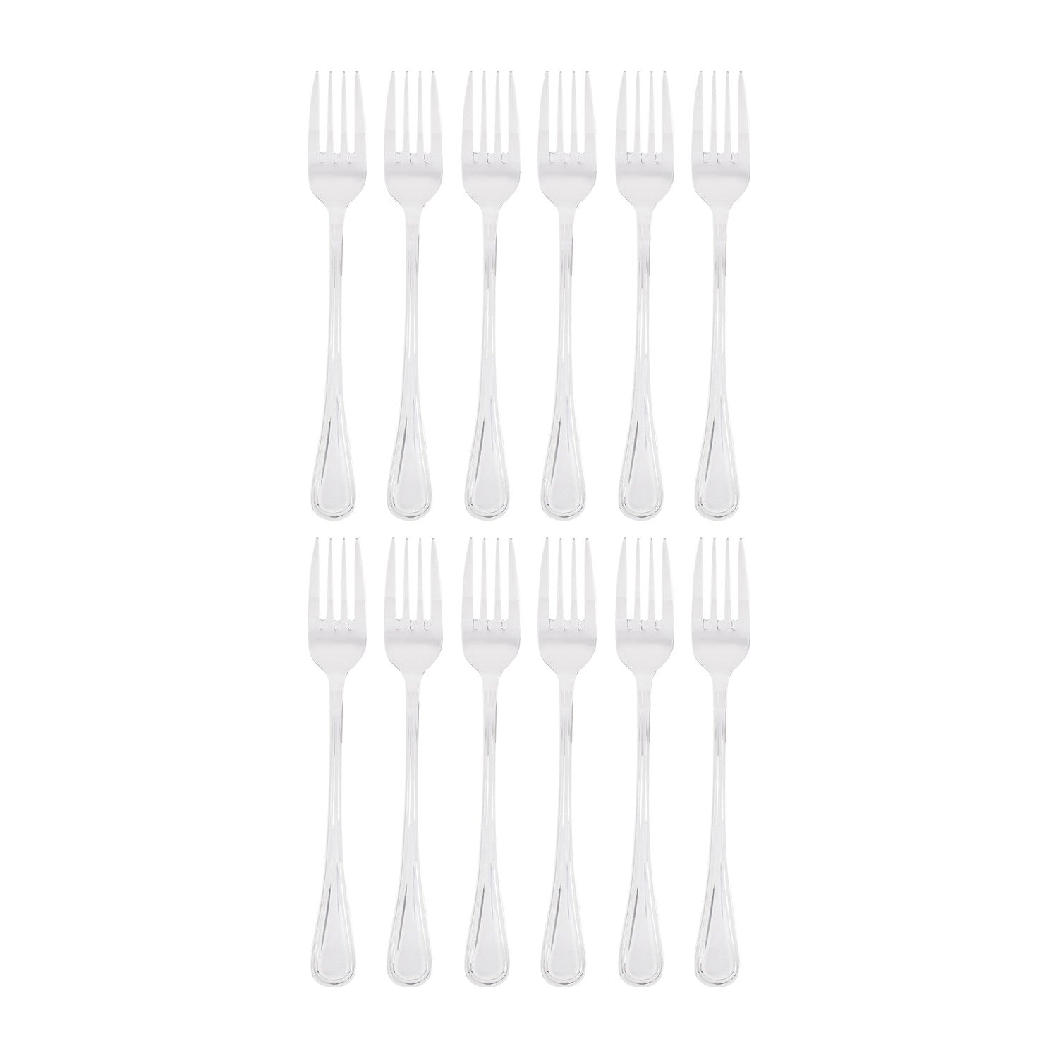 Elegance 7"  Silver Stainless Steel Dessert Fork 18/10 (Set of 12)