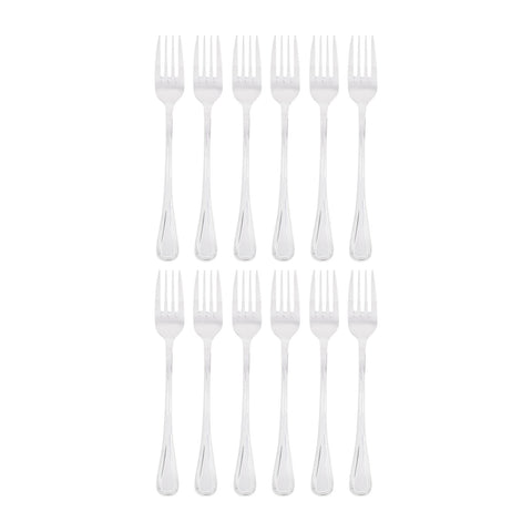 Elegance 7"  Silver Stainless Steel Dessert Fork 18/10 (Set of 12)
