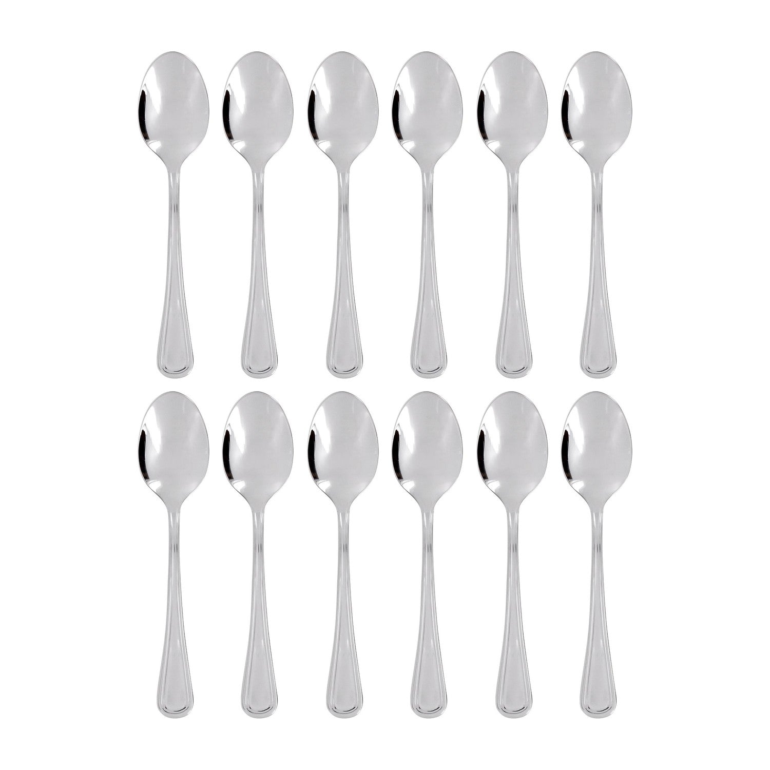 Elegance 7.5"  Silver Stainless Steel A.D. Coffee Spoon 18/10 (Set of 12)
