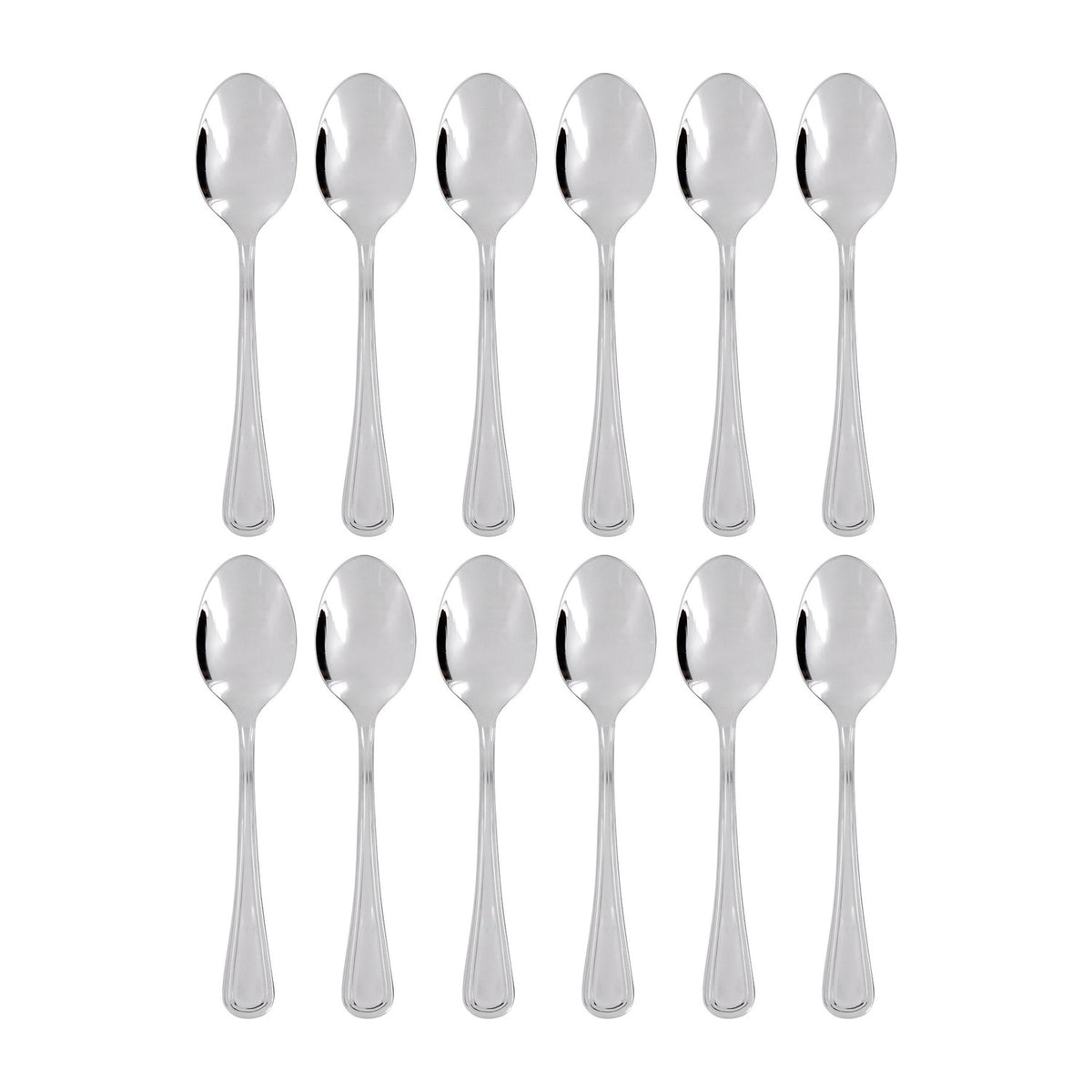 Elegance 7.5"  Silver Stainless Steel A.D. Coffee Spoon 18/10 (Set of 12)