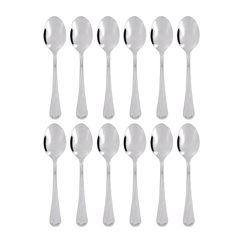 Elegance 7.5"  Silver Stainless Steel A.D. Coffee Spoon 18/10 (Set of 12)